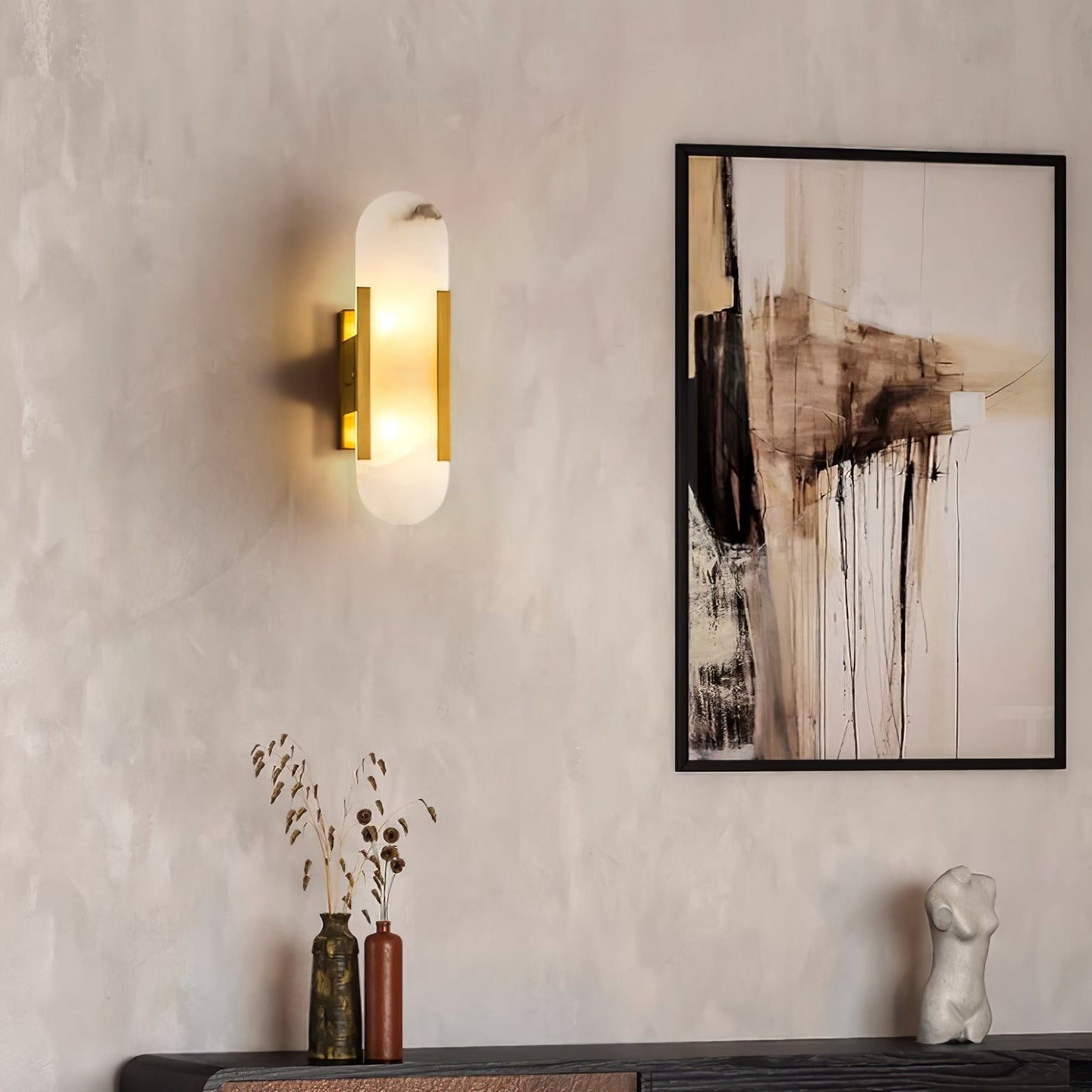 Wall lamp Melange Elongated Alabaster 