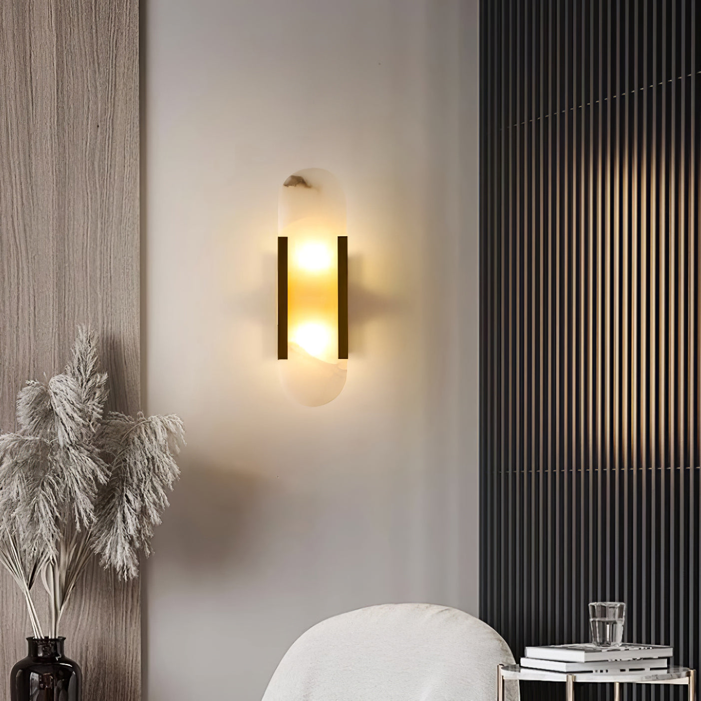 Wall lamp Melange Elongated Alabaster 