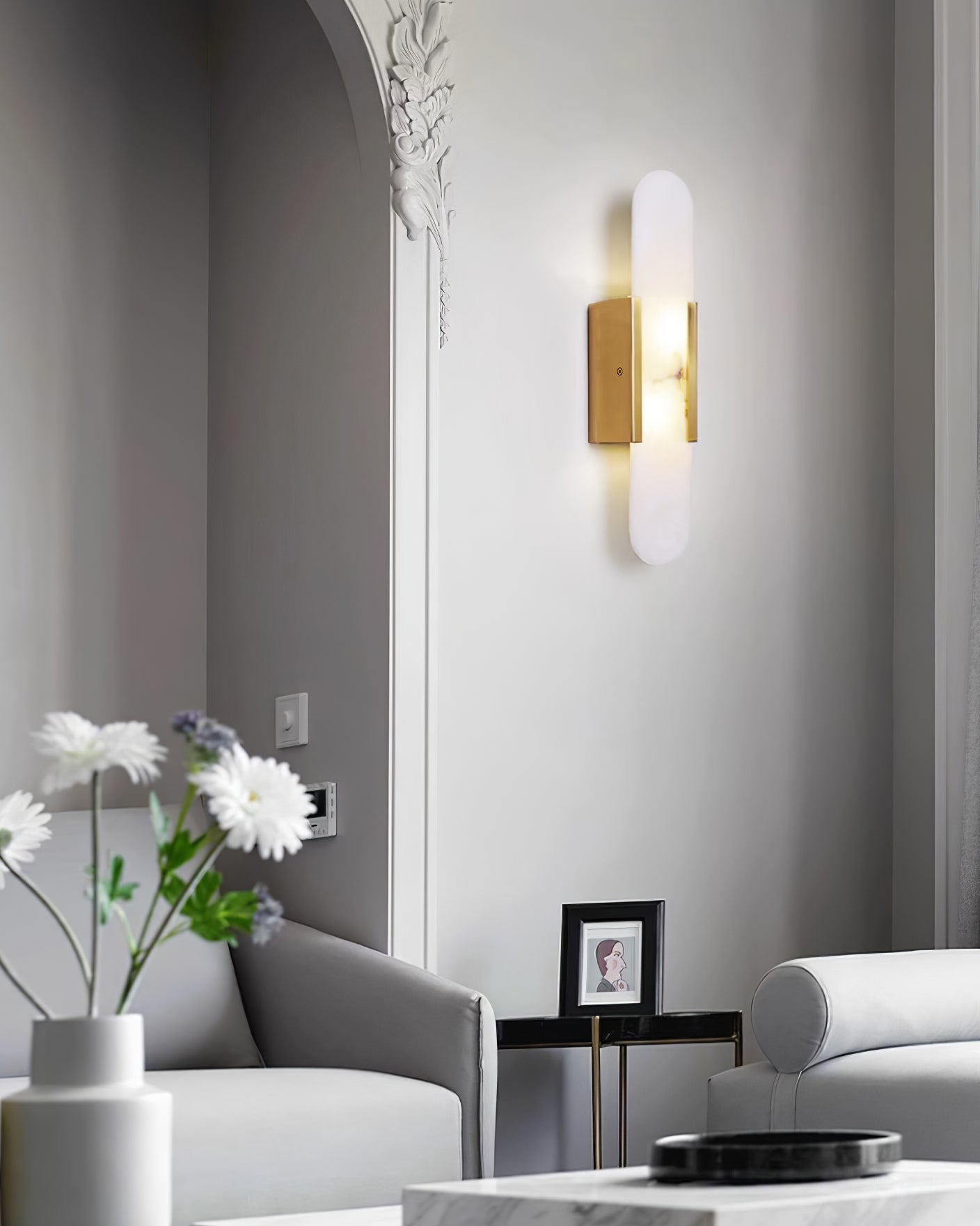 Wall lamp Melange Elongated Alabaster 