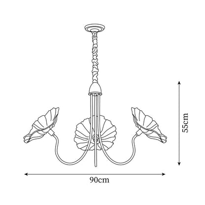 Bloemenkroonluchter van Murano glas