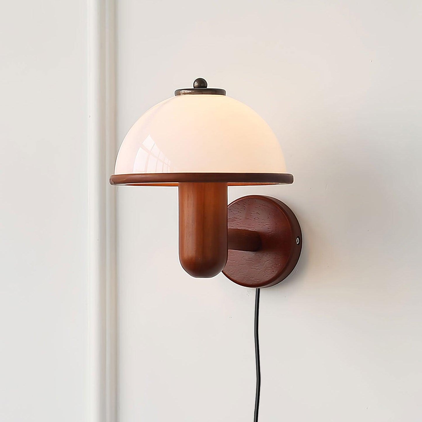 Mushroom wooden wall lamp 