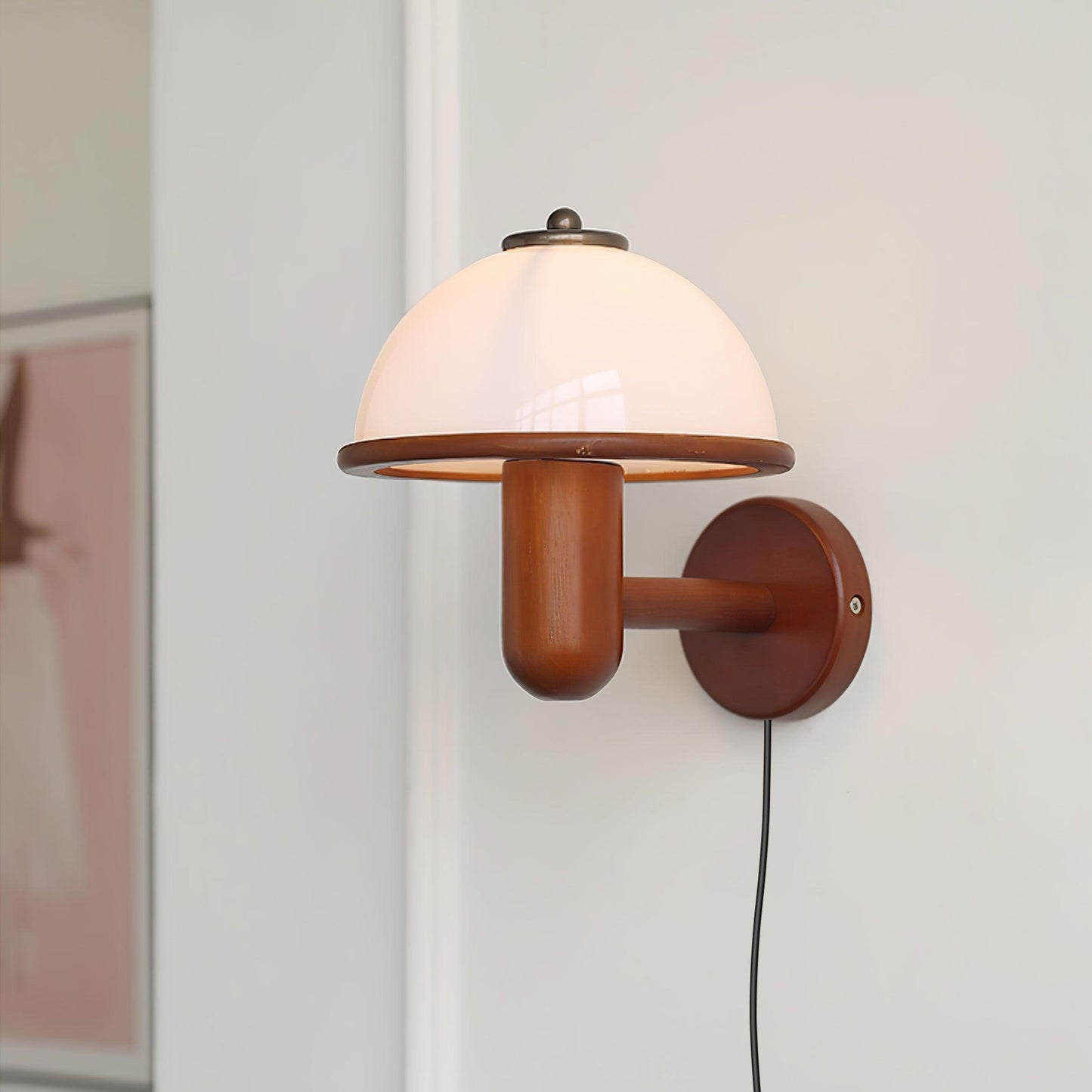 Mushroom wooden wall lamp 