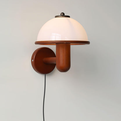 Mushroom wooden wall lamp 