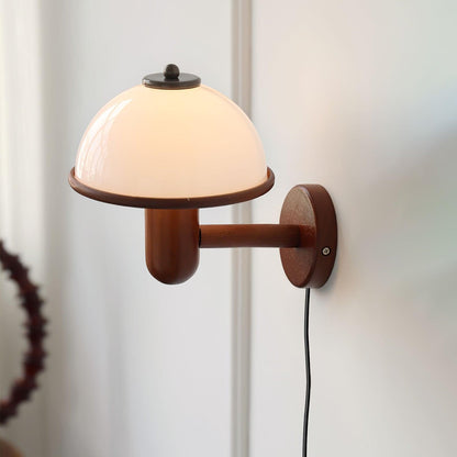 Mushroom wooden wall lamp 