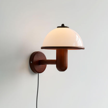 Mushroom wooden wall lamp 