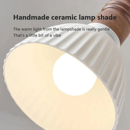 Crème Wind Massief Houten Hanglamp