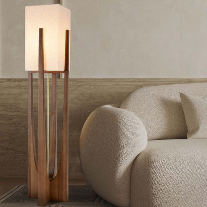 Japanse stijl walnoot vloerlamp eenvoudige massief houten lamp