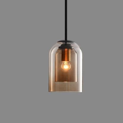 Mica Mid-Century Pendant Lamps with Double Glass 