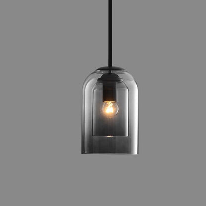 Mica Mid-Century Pendant Lamps with Double Glass 