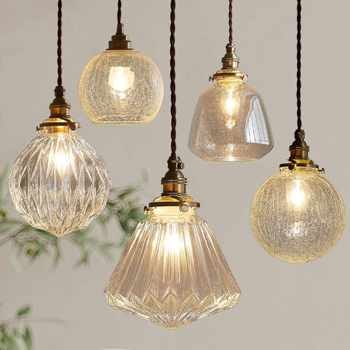 Crystal glass pendant lamp