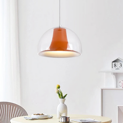 Semi-circular jellyfish glass pendant lamp