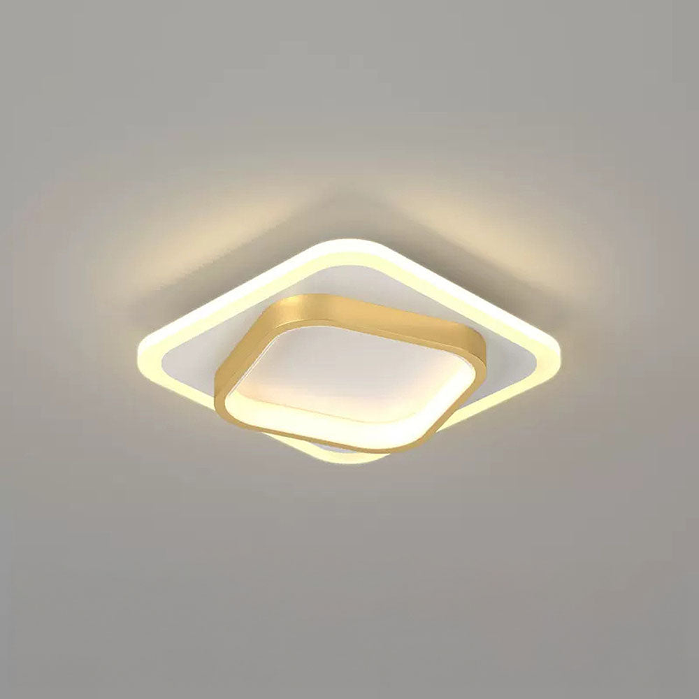 Vierkante LED Gouden Woonkamer Plafondverlichting