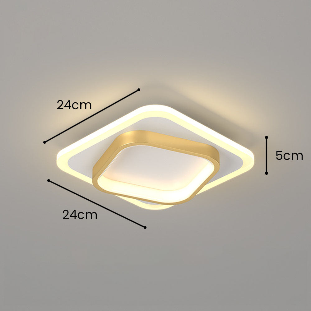 Vierkante LED Gouden Woonkamer Plafondverlichting