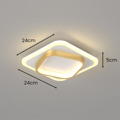 Vierkante LED Gouden Woonkamer Plafondverlichting