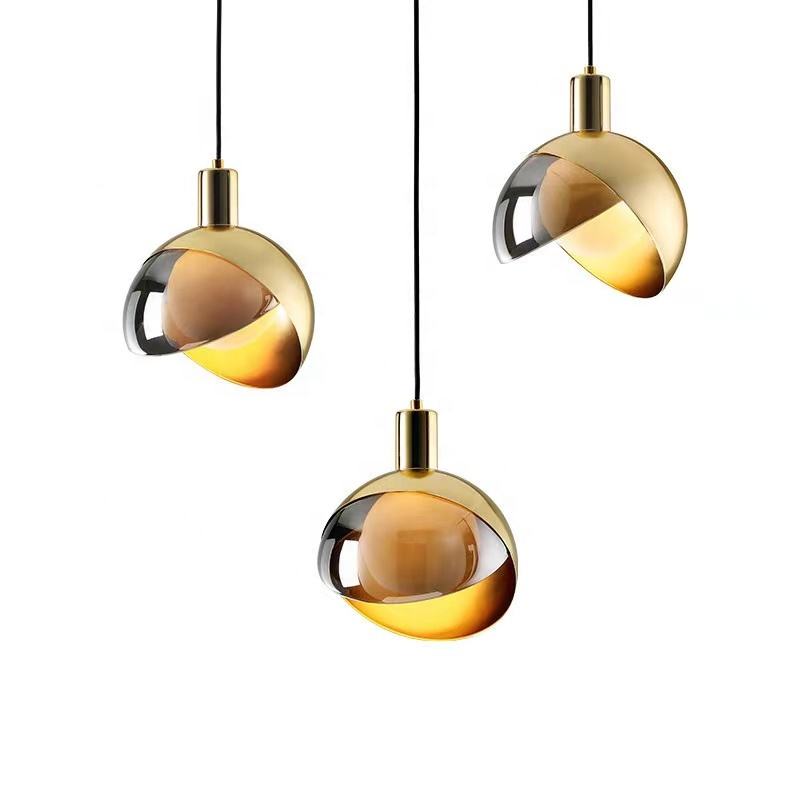 Modern gold glass pendant lamp