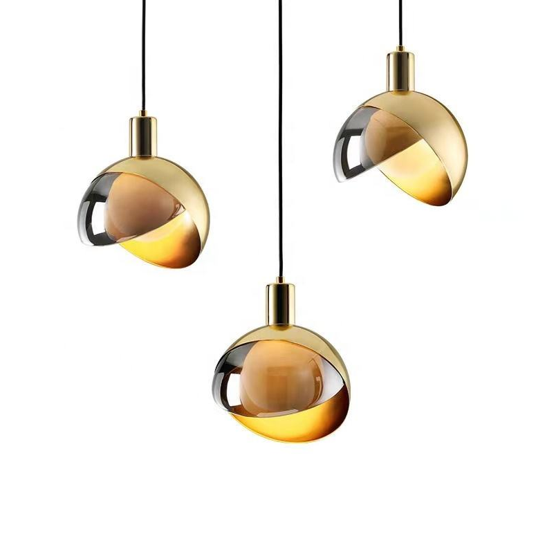 Modern gold glass pendant lamp