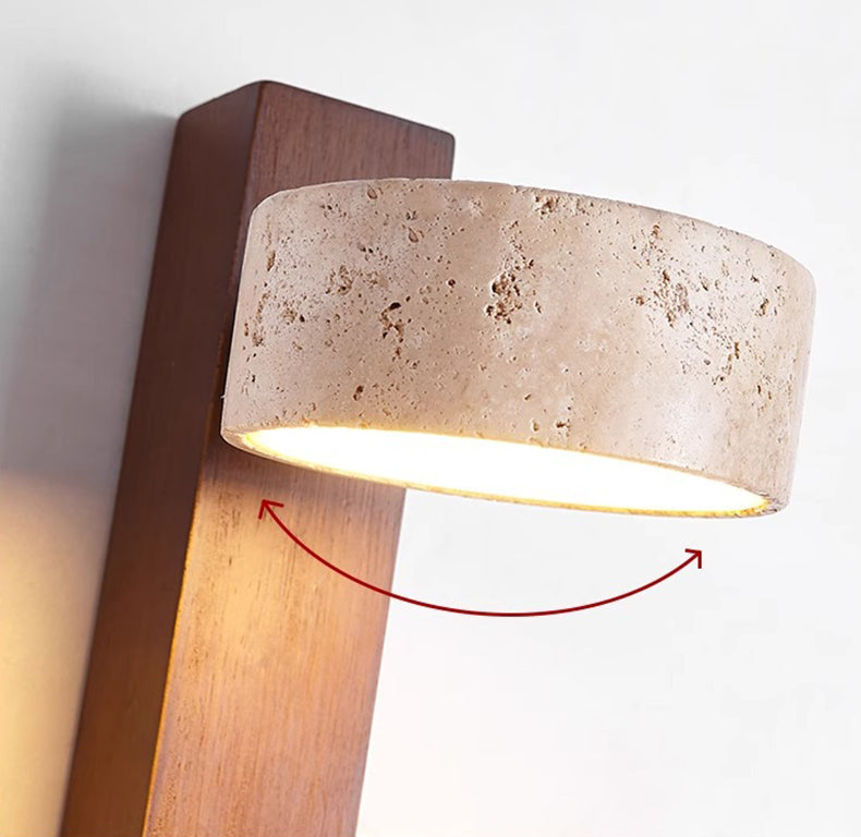 Wabi Sabi Travertijn Wandlamp Gebroken wit