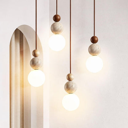 Moderne travertin hanglamp in eenvoudige stijl