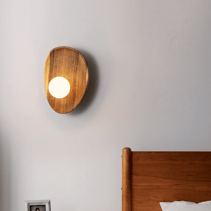 Natuurlijke houten wandlamp