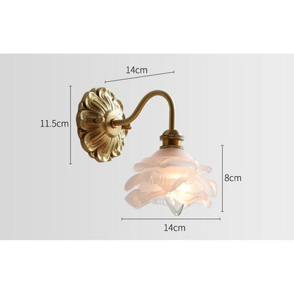 Gebogen Zwanenhals Glas Messing Wandlamp