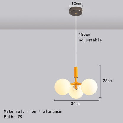 Luxe glazen hanglamp in Noorse stijl