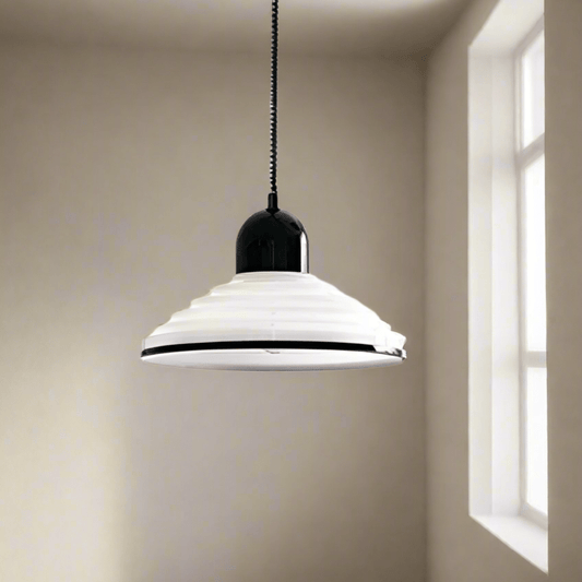 Franse crème glazen wind hanglamp