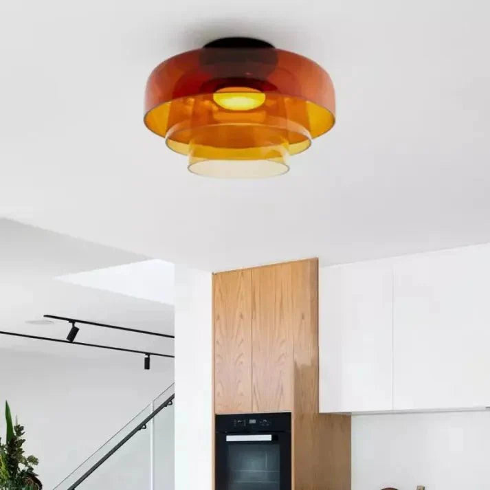 Scandinavische Designer Creatieve Persoonlijkheid Middeleeuwse Glazen Plafondlamp