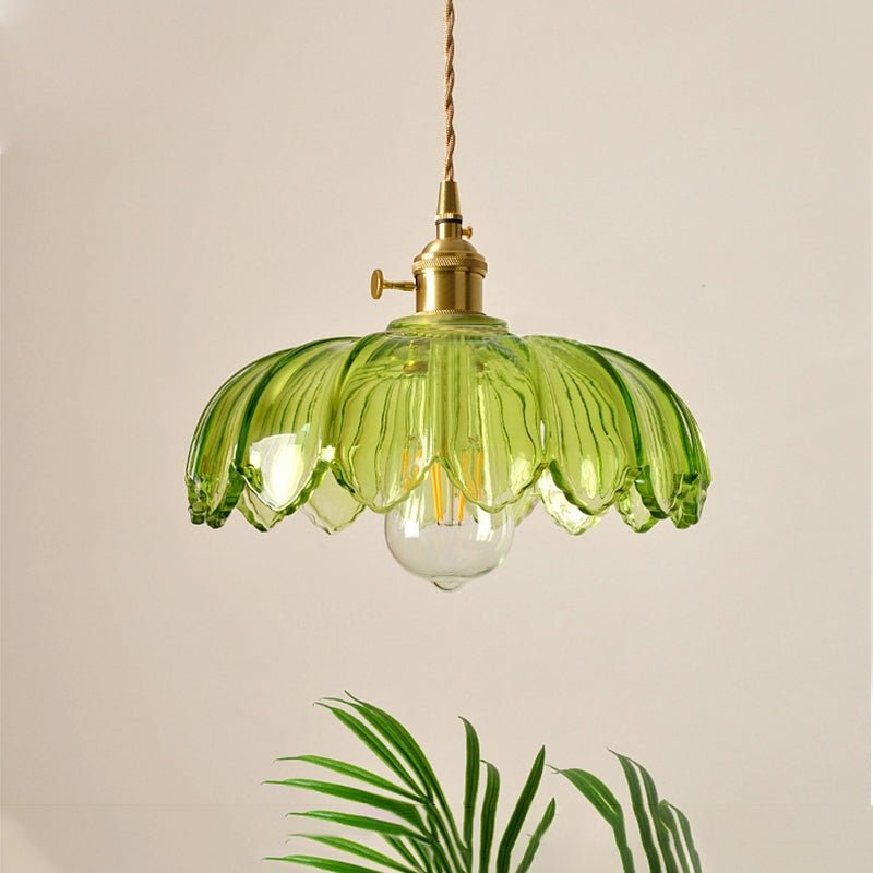 Vintage glazen bloem hanglamp