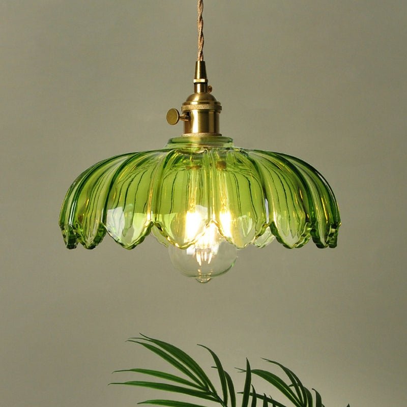 Vintage glazen bloem hanglamp