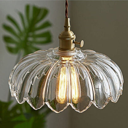 Vintage glazen bloem hanglamp