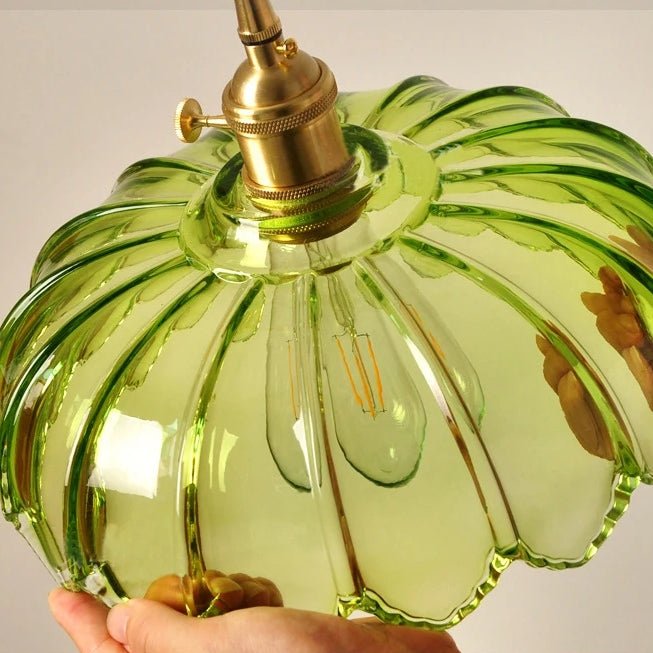 Vintage glazen bloem hanglamp