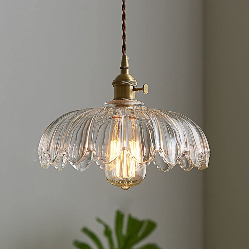 Vintage glazen bloem hanglamp