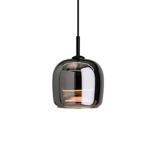 Scandinavisch zwart glazen hanglamp