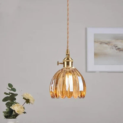 Japanse Retro Glazen Bloem Hanglamp