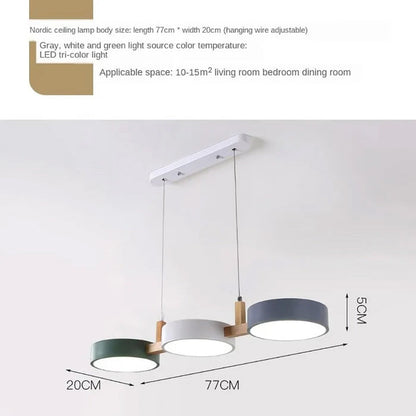 Contemporary metal cylinder multi-light Nordic pendant lamp