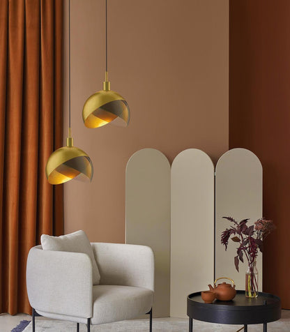 Modern gold glass pendant lamp