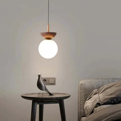 Scandinavische hanglamp van halfhout