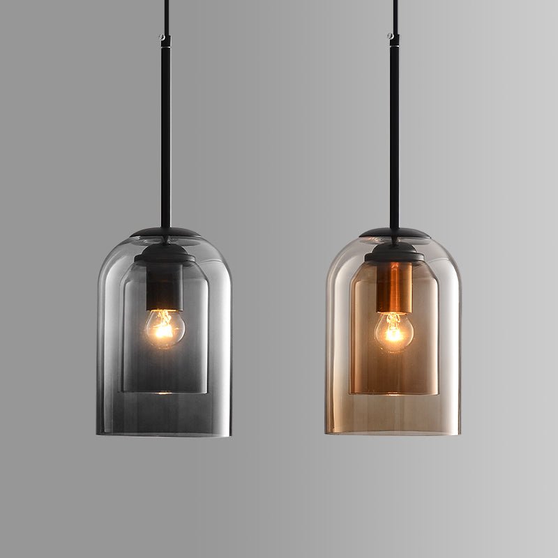 Mica Mid-Century Pendant Lamps with Double Glass 