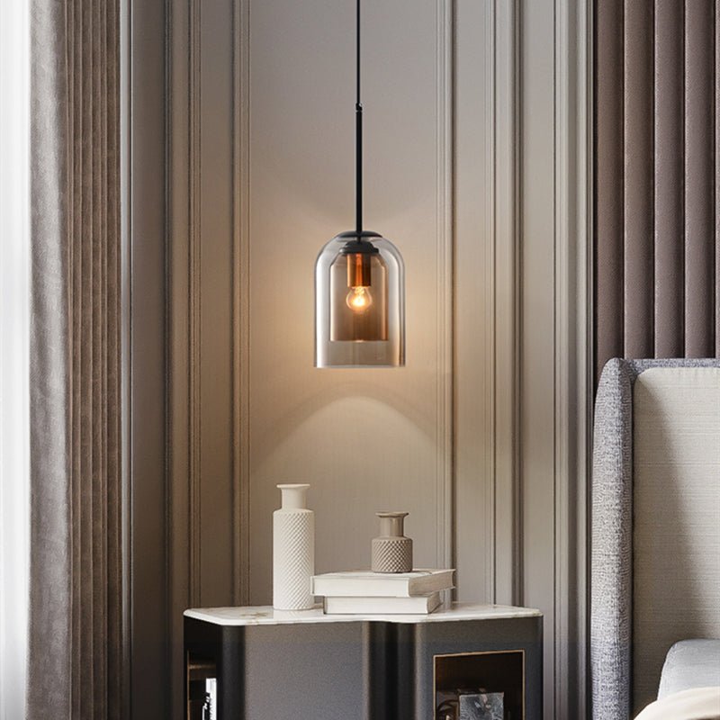 Mica Mid-Century Pendant Lamps with Double Glass 