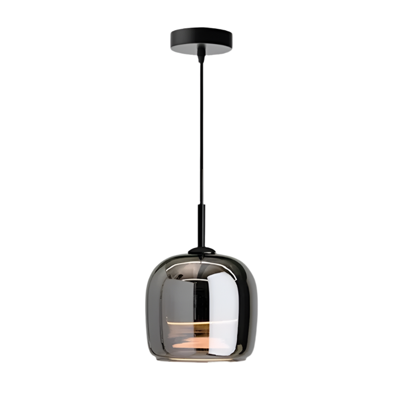 Scandinavisch zwart glazen hanglamp