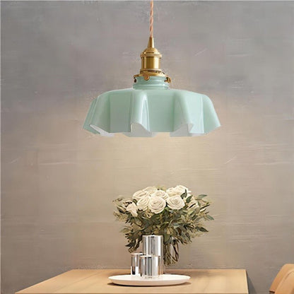 Retro Glazen Bloem Crème Hanglamp