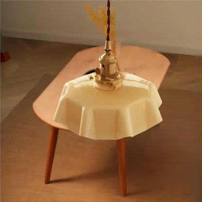 Retro Glazen Bloem Crème Hanglamp